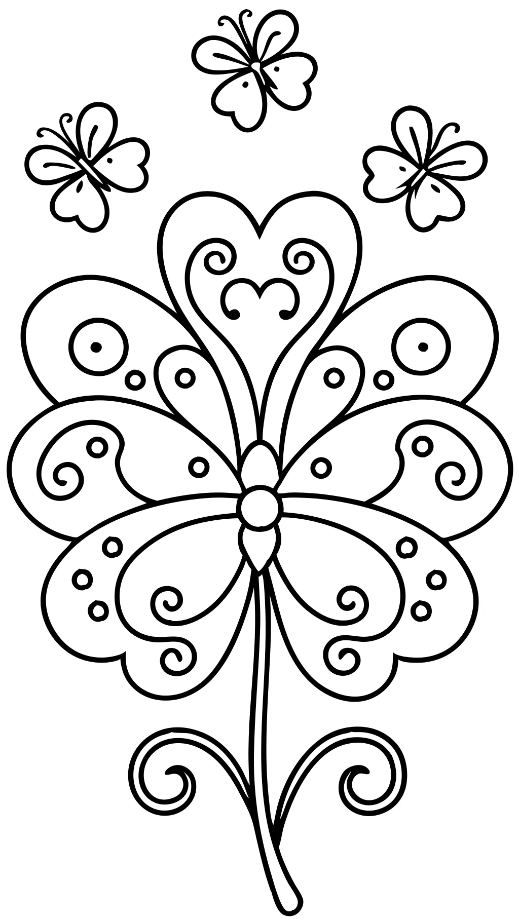 coloring page of a shamrock